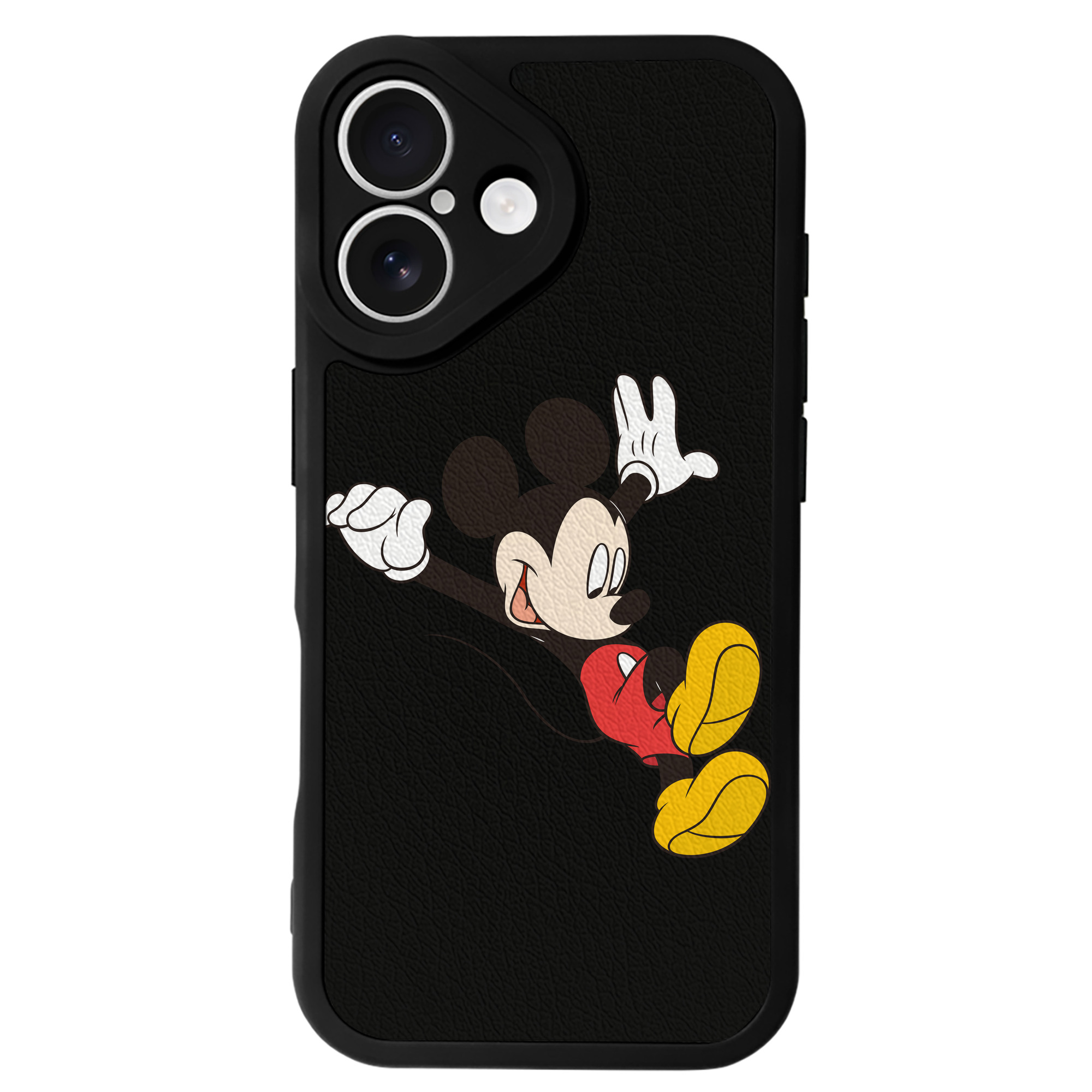 （画像用） ミッキーマウス Mickey Mouse 【iPhone 16シリーズ対応】シリコンスマホケース（レザー調） 材質：シリコン